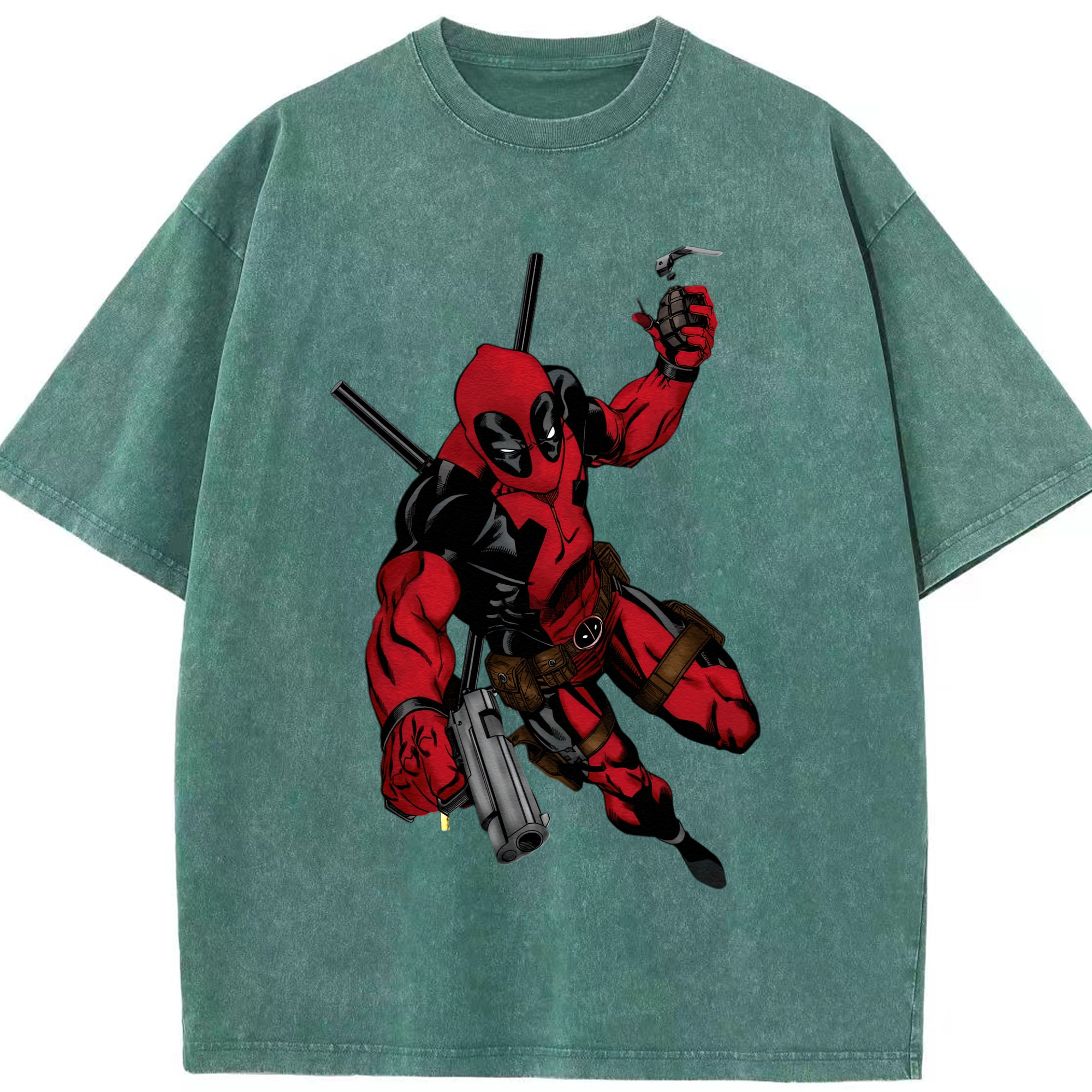 （画像用） Deadpool デッドプール 綿100% ヴィンテージ風 半袖Tシャツ（フロントプリント）